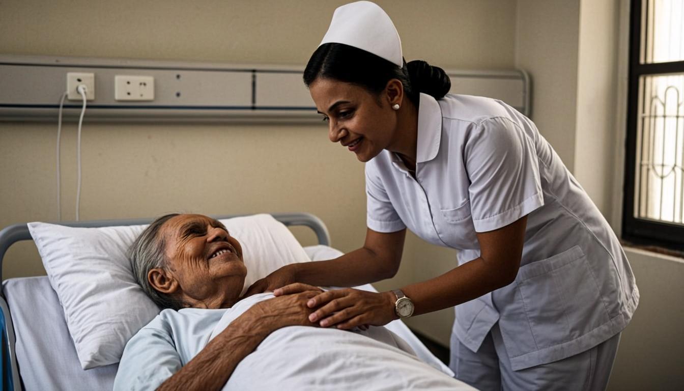 ABC student nursing a patient during clinical posting
